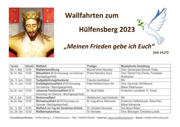 Wallfahrtsplakat 2023 Hülfensberg